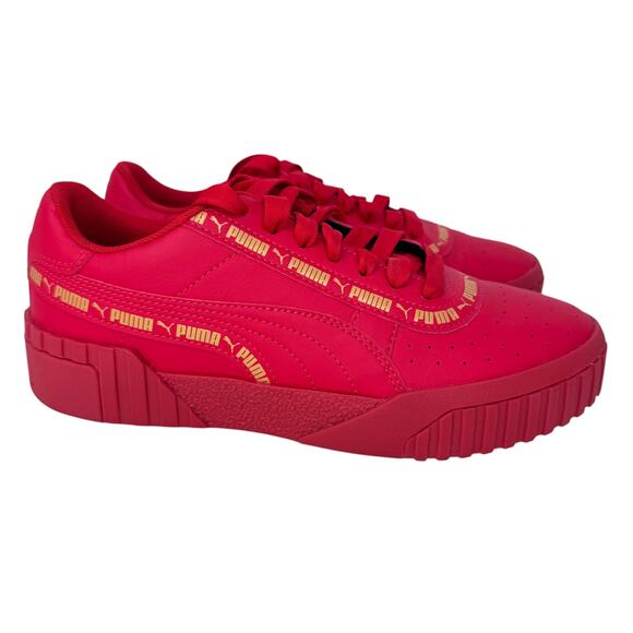 Puma Cali Taping Sneakers Boys Size 5.5C Red Logo Low Top‎ Lace Up 373066-04 - Picture 1 of 10